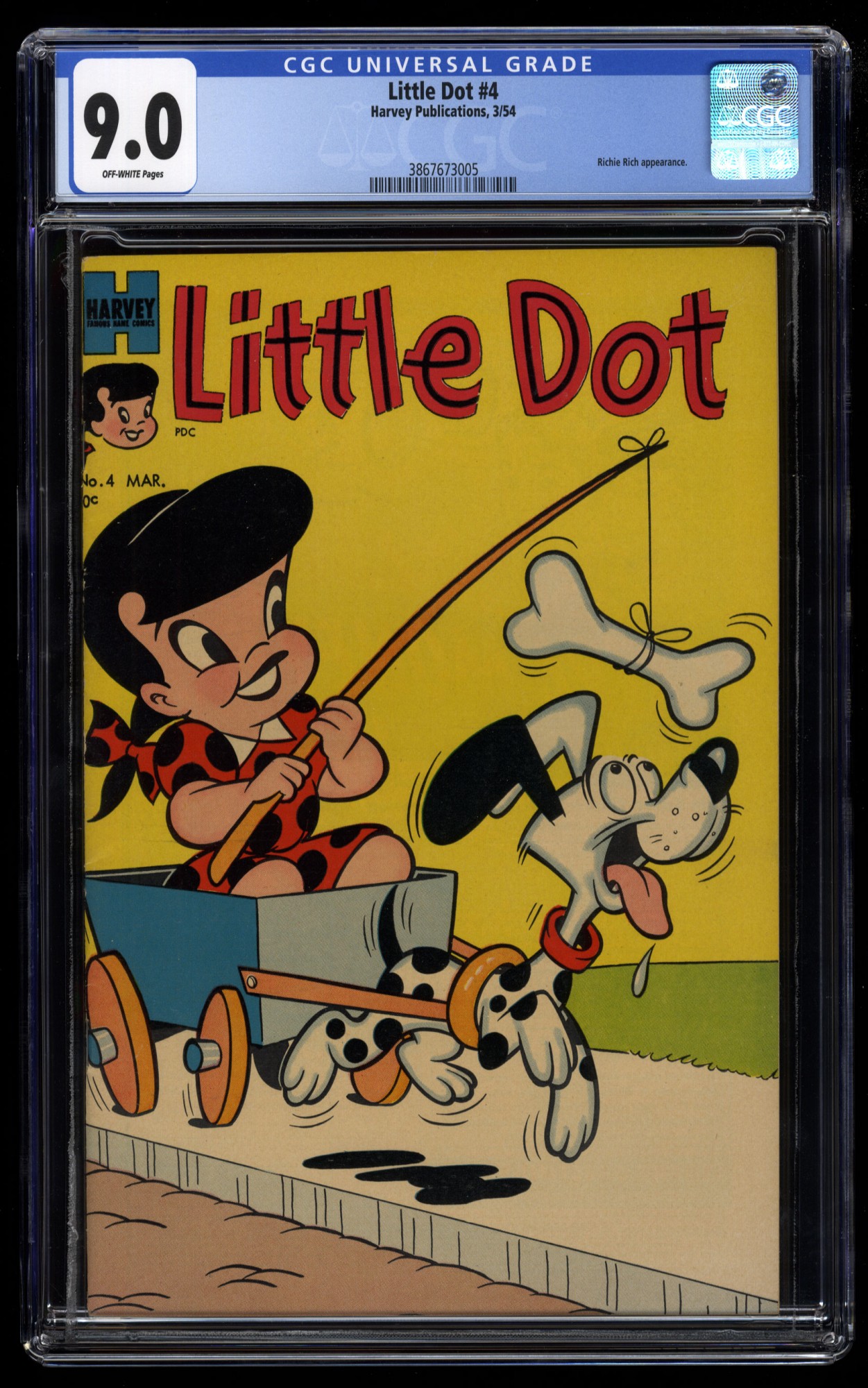 Image: Little Dot #4 CGC VF/NM 9.0 Off White Richie Rich Appearance!