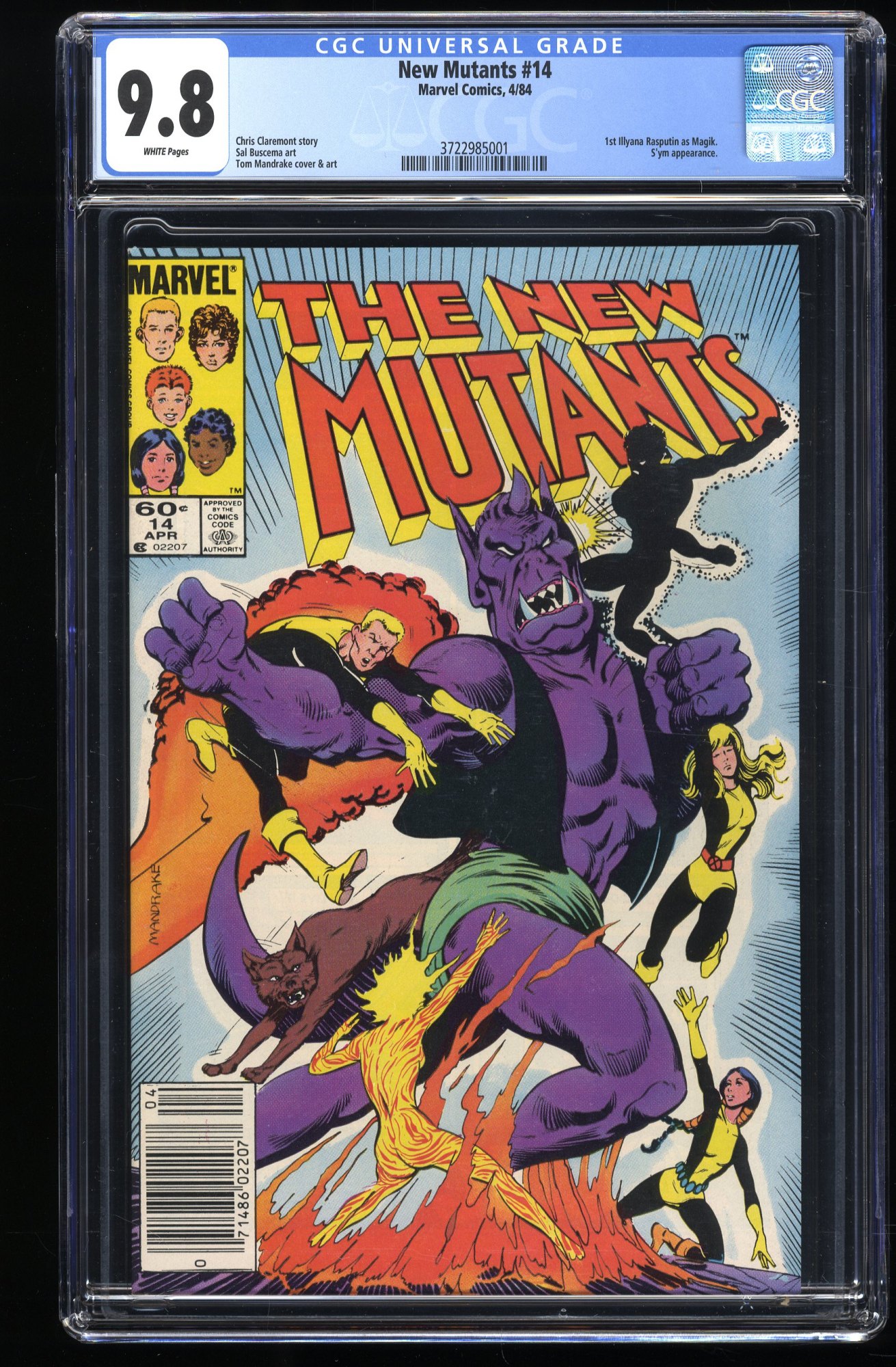 Image: New Mutants #14 CGC NM/M 9.8 Super Rare! Newsstand Variant