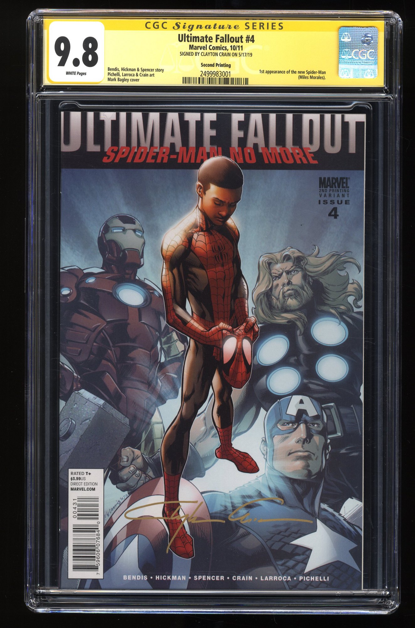 Image: Ultimate Fallout #4 CGC NM/M 9.8 Signed SS Clayton Crain 2nd Print