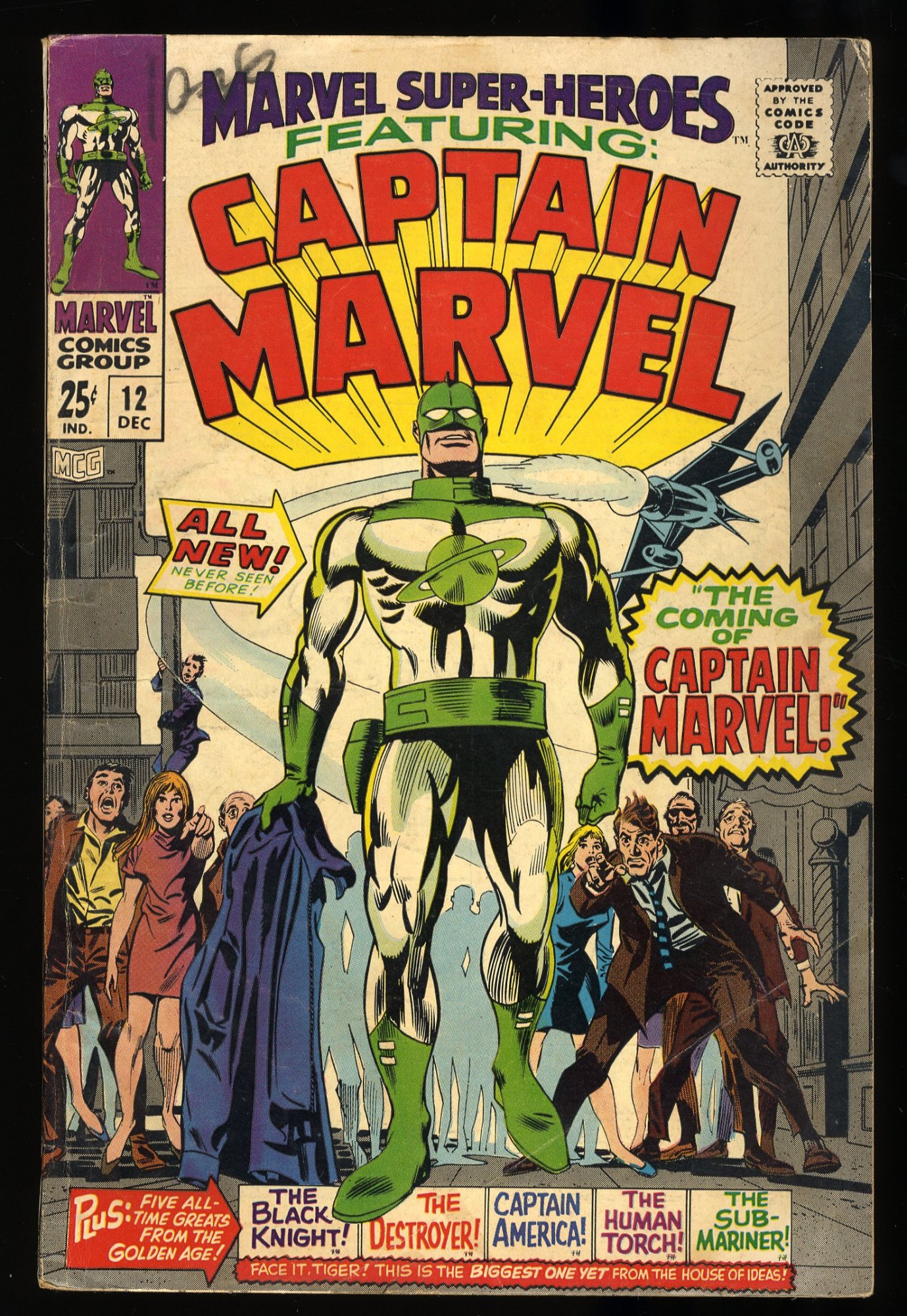 Image: Marvel Super-Heroes #12 VG+ 4.5 1st Appearance Captain Marvel!