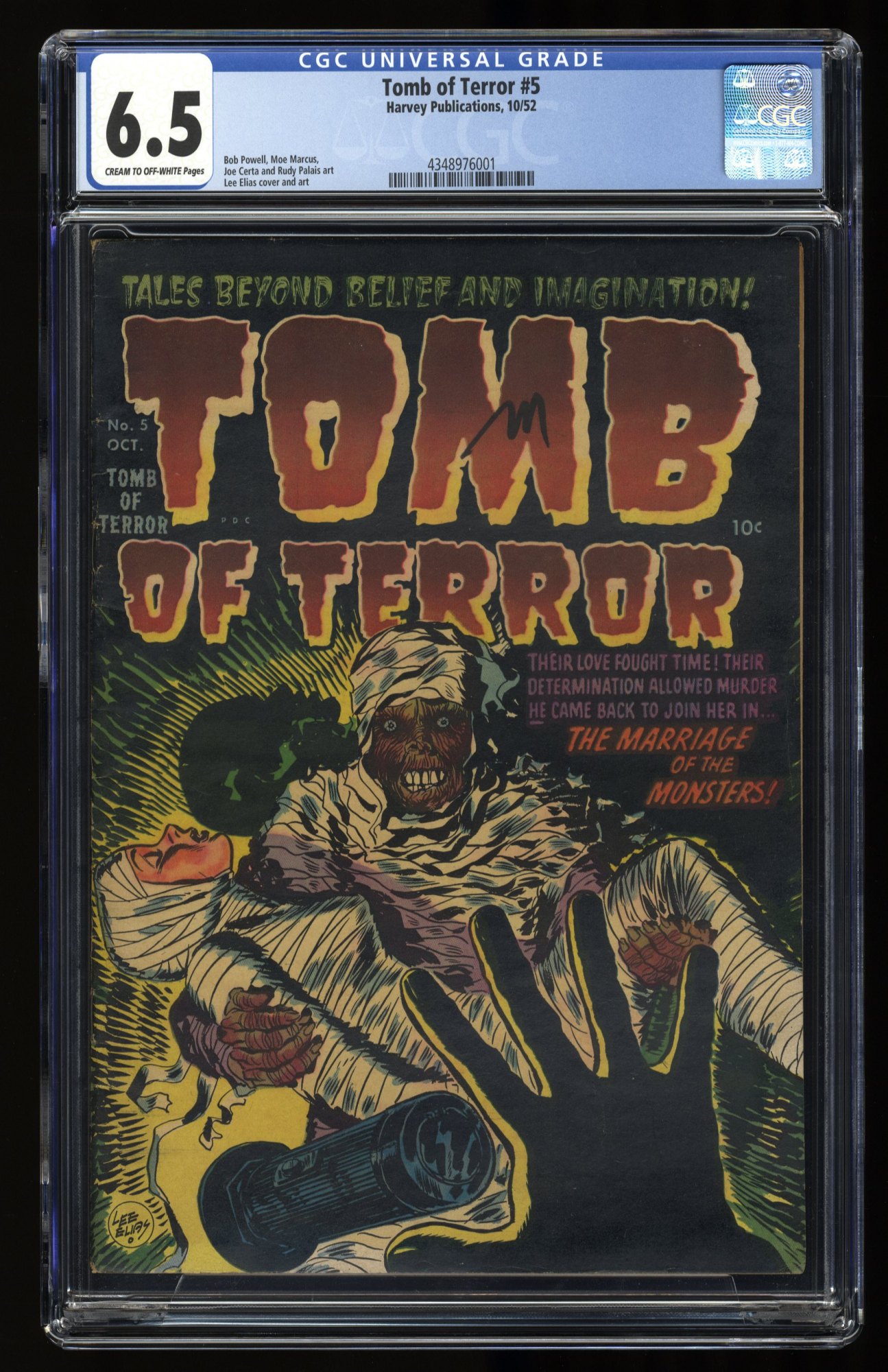 Image: Tomb Of Terror #5 CGC FN+ 6.5 Pre Code Horror! Mummy Cover! Elias Cover!