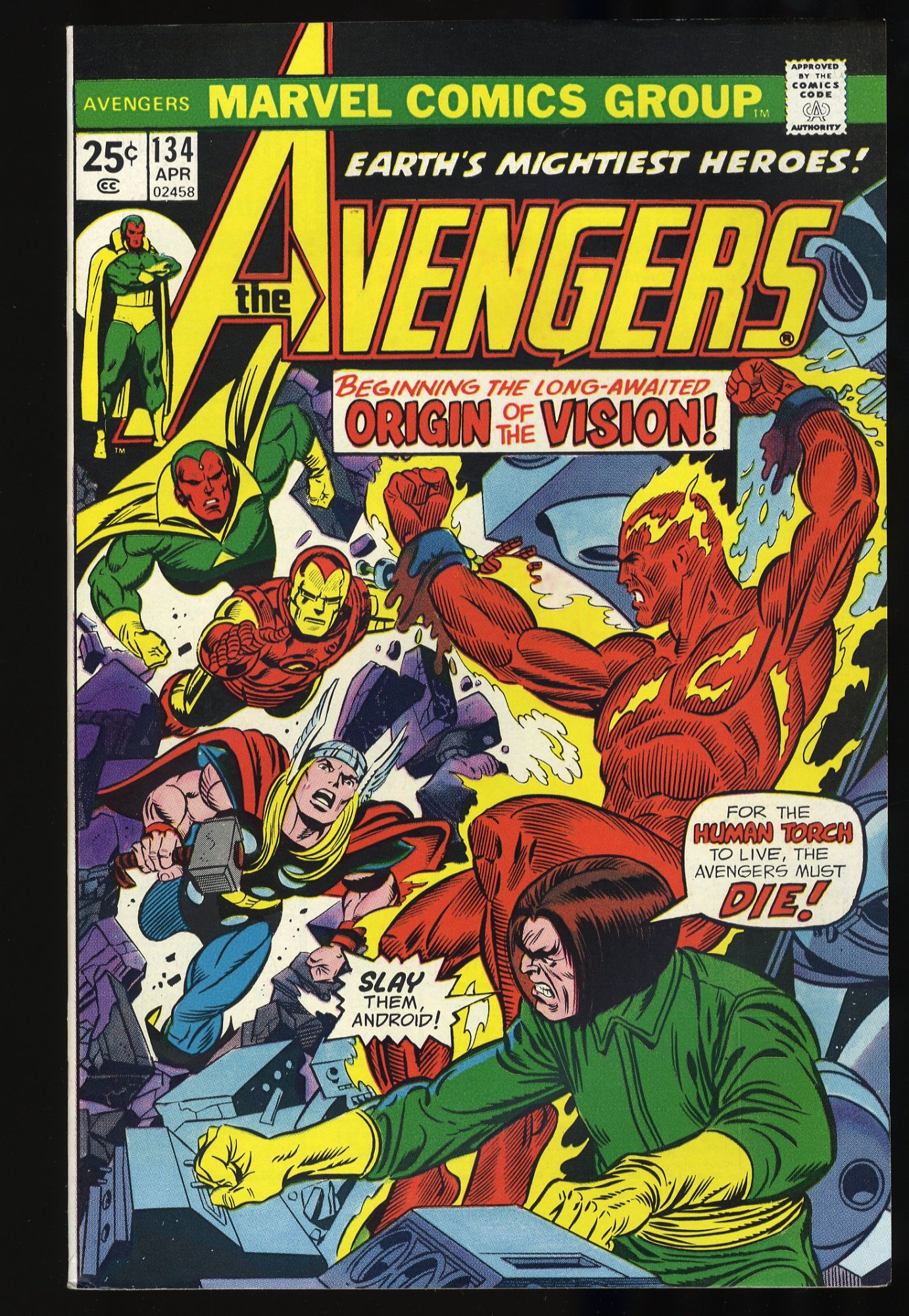 Image: Avengers #134 NM- 9.2 Mantis Origin! Vision Origin! Kane/Sinnott Cover
