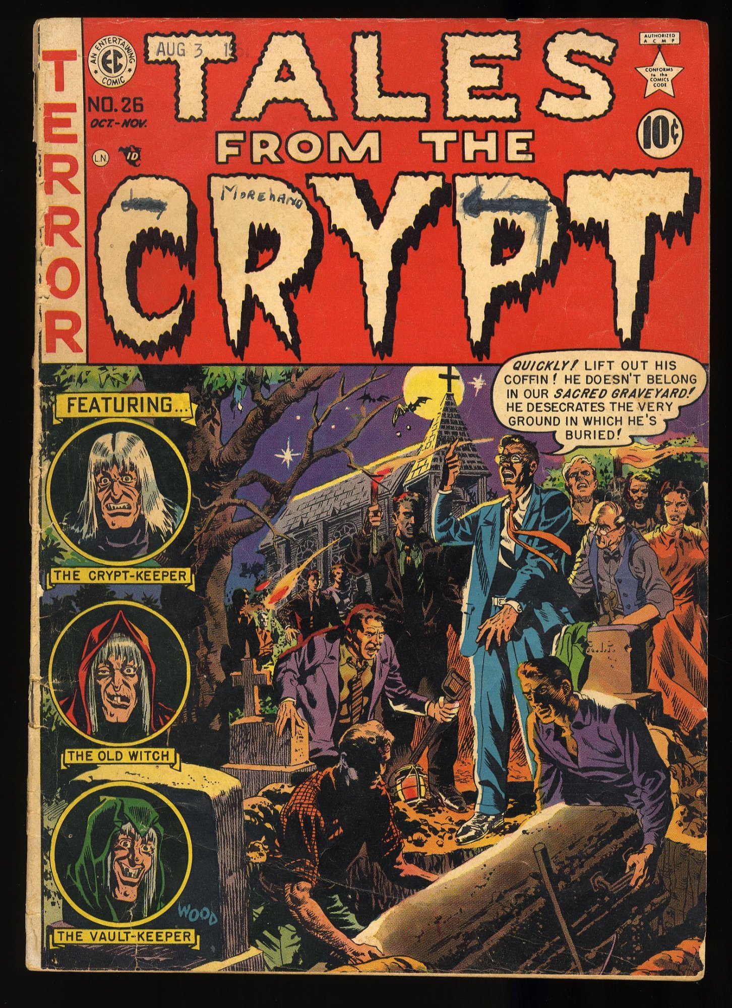 Image: Tales From The Crypt #26 FA/GD 1.5 The Barrowed Body! Wood Cover!