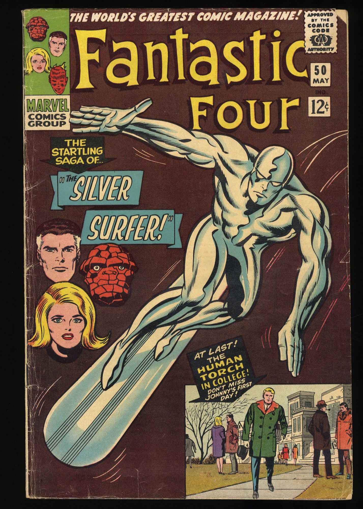 Image: Fantastic Four #50 VG+ 4.5 3rd Appearance Silver Surfer! Human Torch!