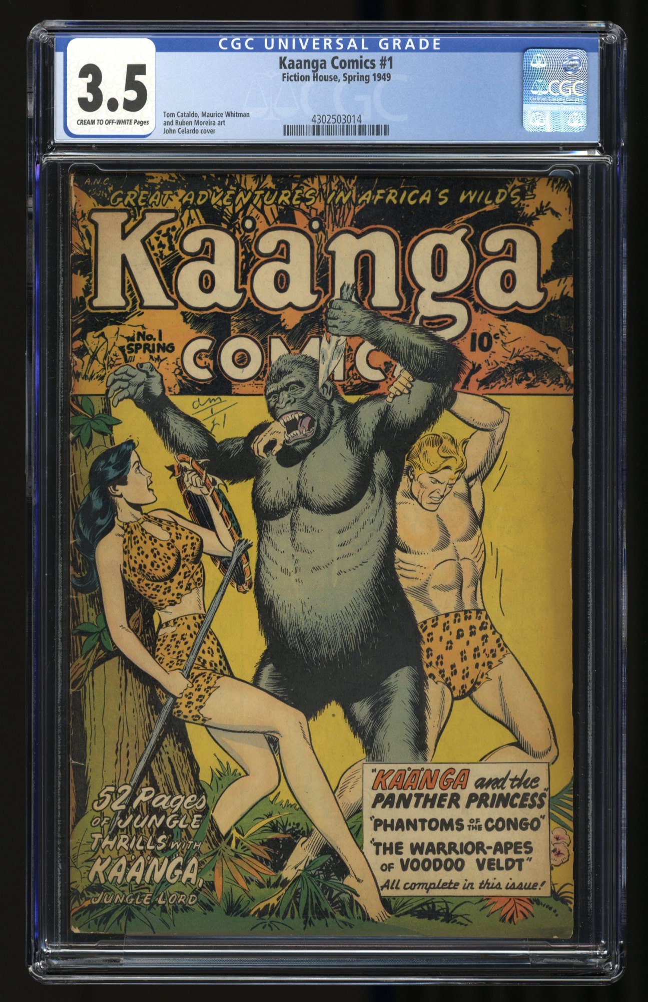 Image: Kaanga (1949) #1 CGC VG- 3.5 Cream To Off White