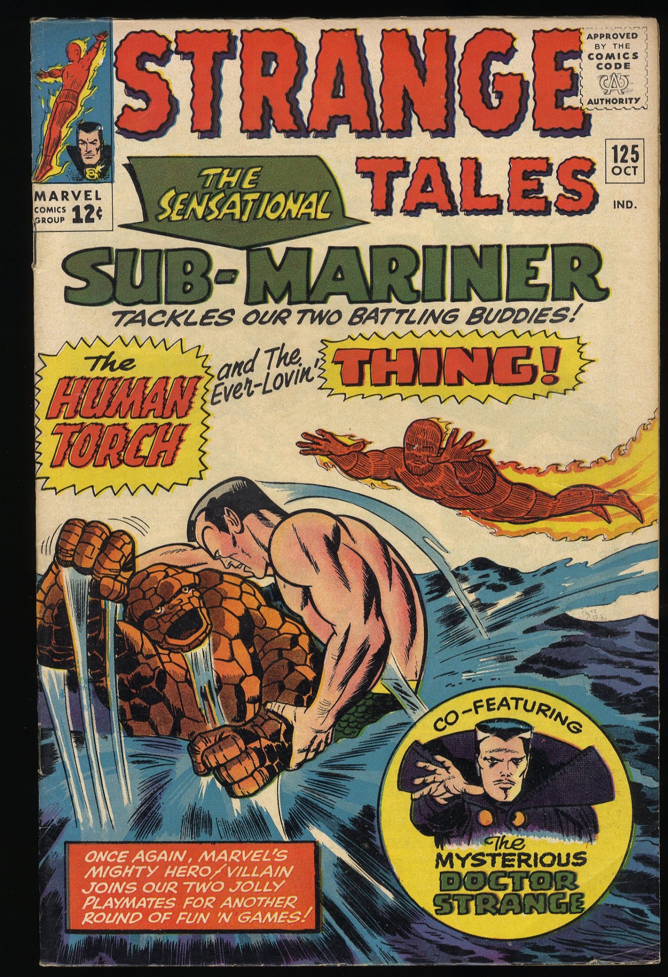 Image: Strange Tales #125 FN/VF 7.0 Jack Kirby! Sub-Mariner Thing Human Torch!