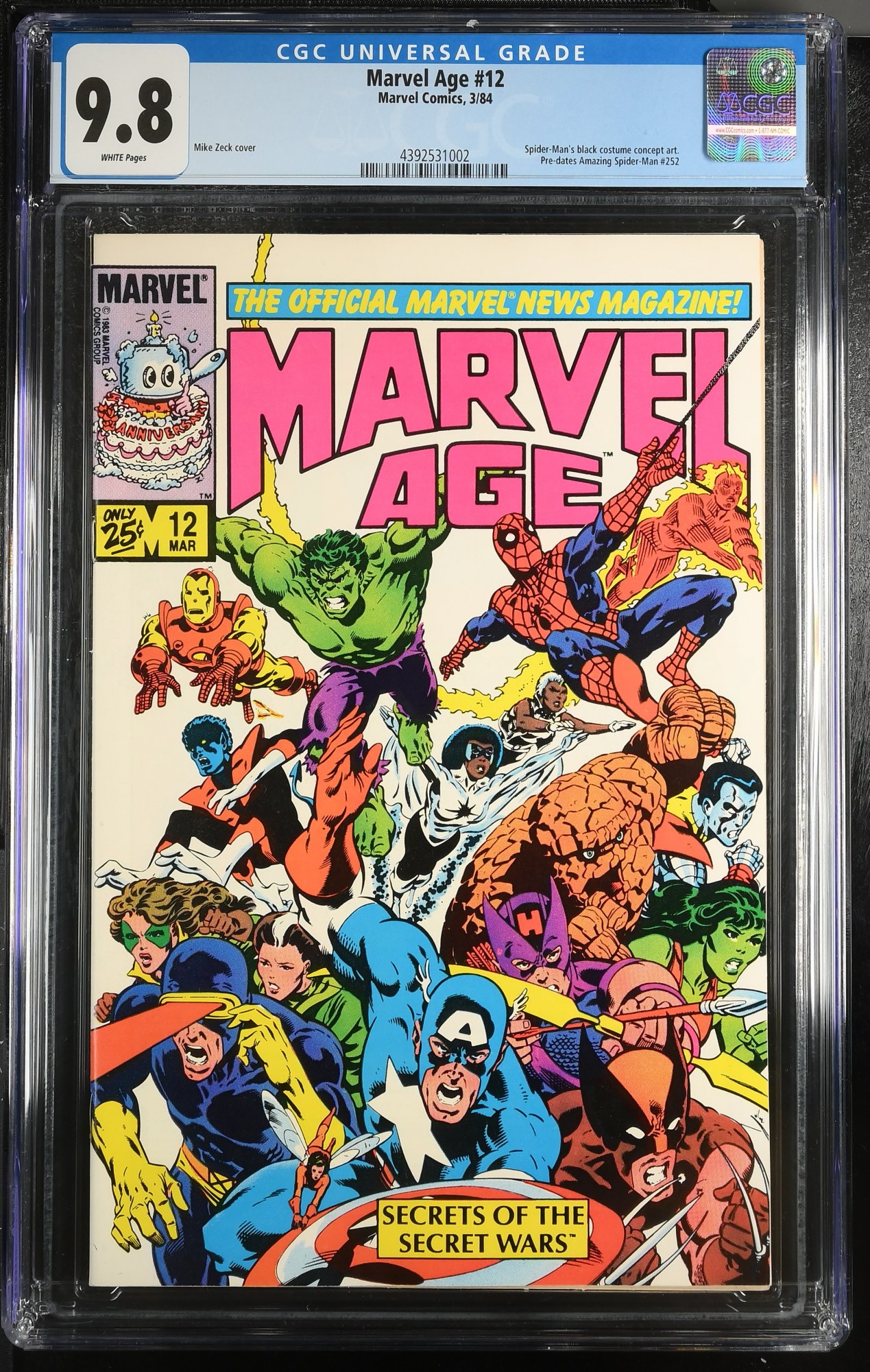 Image: Marvel Age #12 CGC NM/M 9.8 White Pages 1st Black Costume Spider-Man!