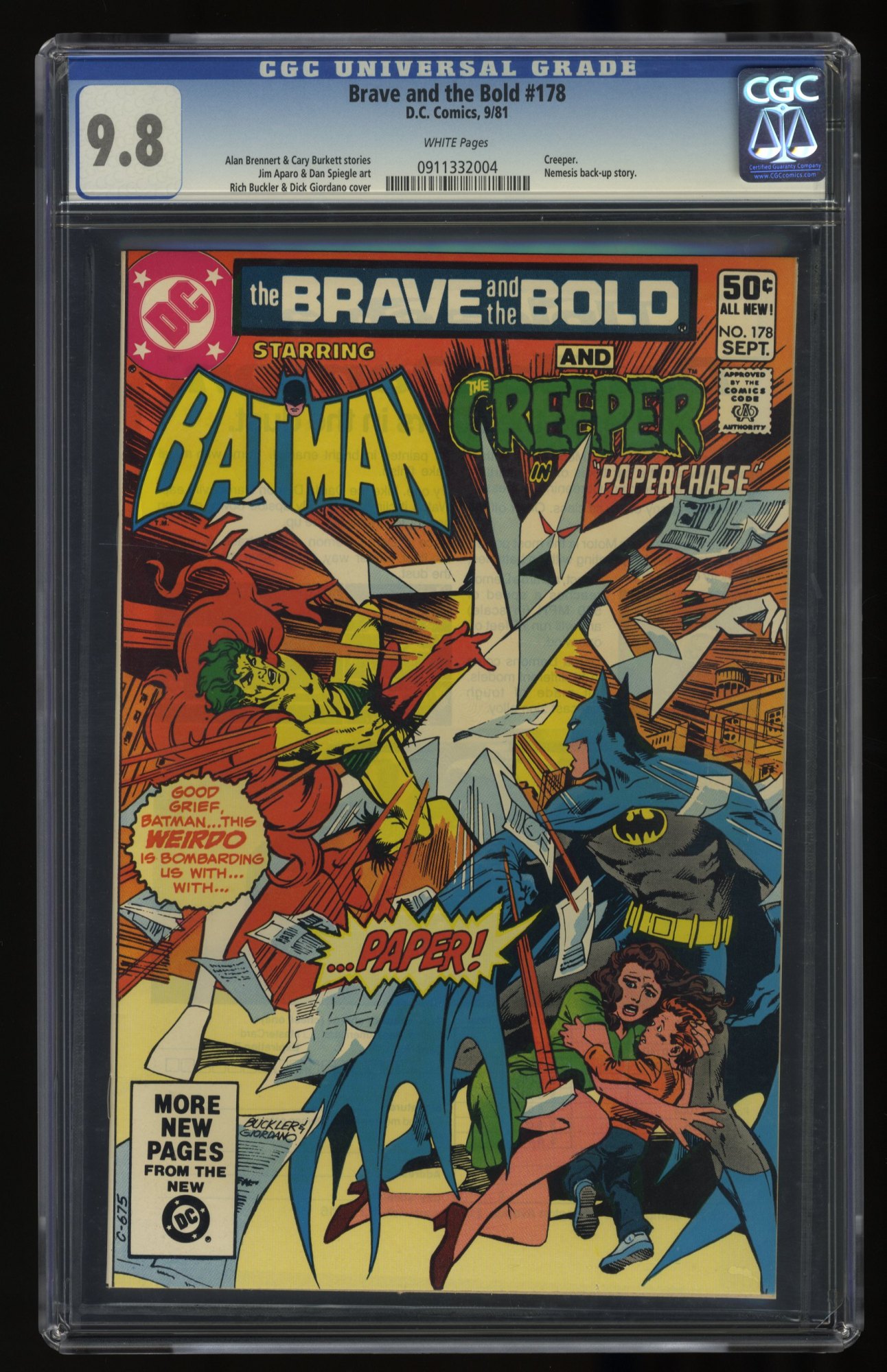 Image: Brave And The Bold #178 CGC NM/M 9.8 White Pages