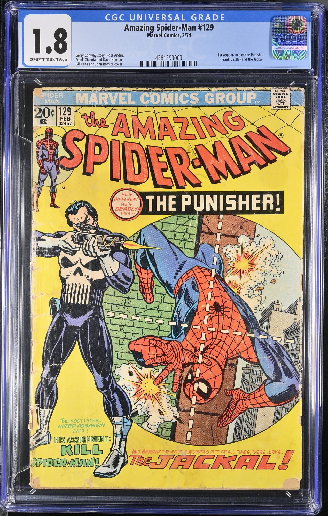 Image: Amazing Spider-Man #129 CGC GD- 1.8 1st Appearance of Punisher!