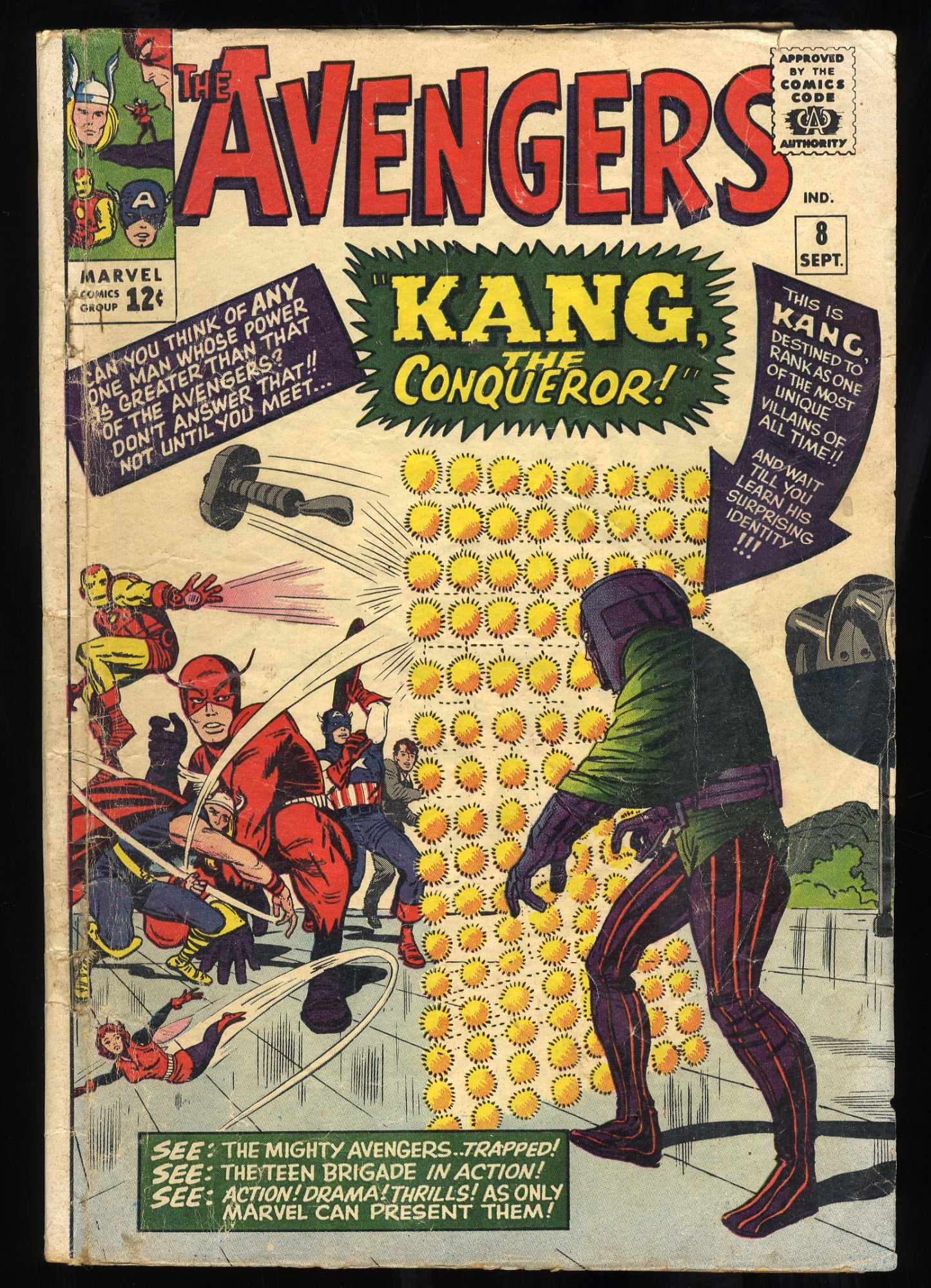 Image: Avengers #8 GD+ 2.5 1st Appearance Kang The Conqueror! Jack Kirby Cover!