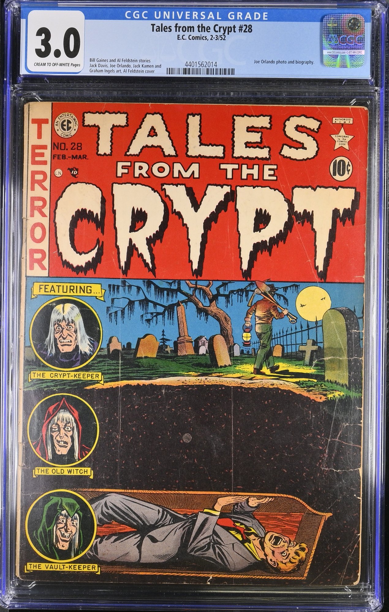 Image: Tales From The Crypt #28 CGC GD/VG 3.0  Bargain In Death! Al Feldstein Cover!