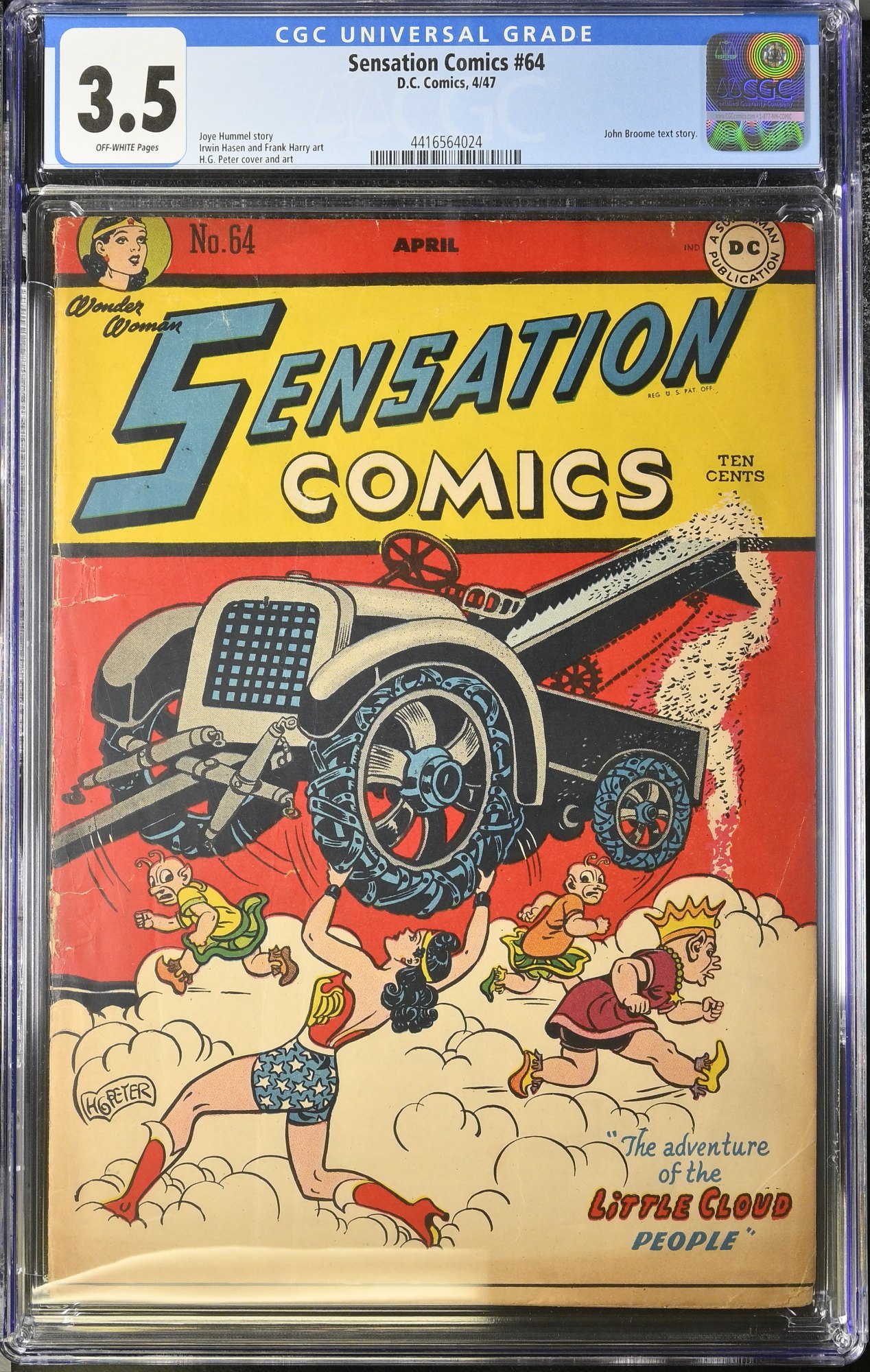 Image: Sensation Comics #64 CGC VG- 3.5 Off White Golden Age Wonder Woman!