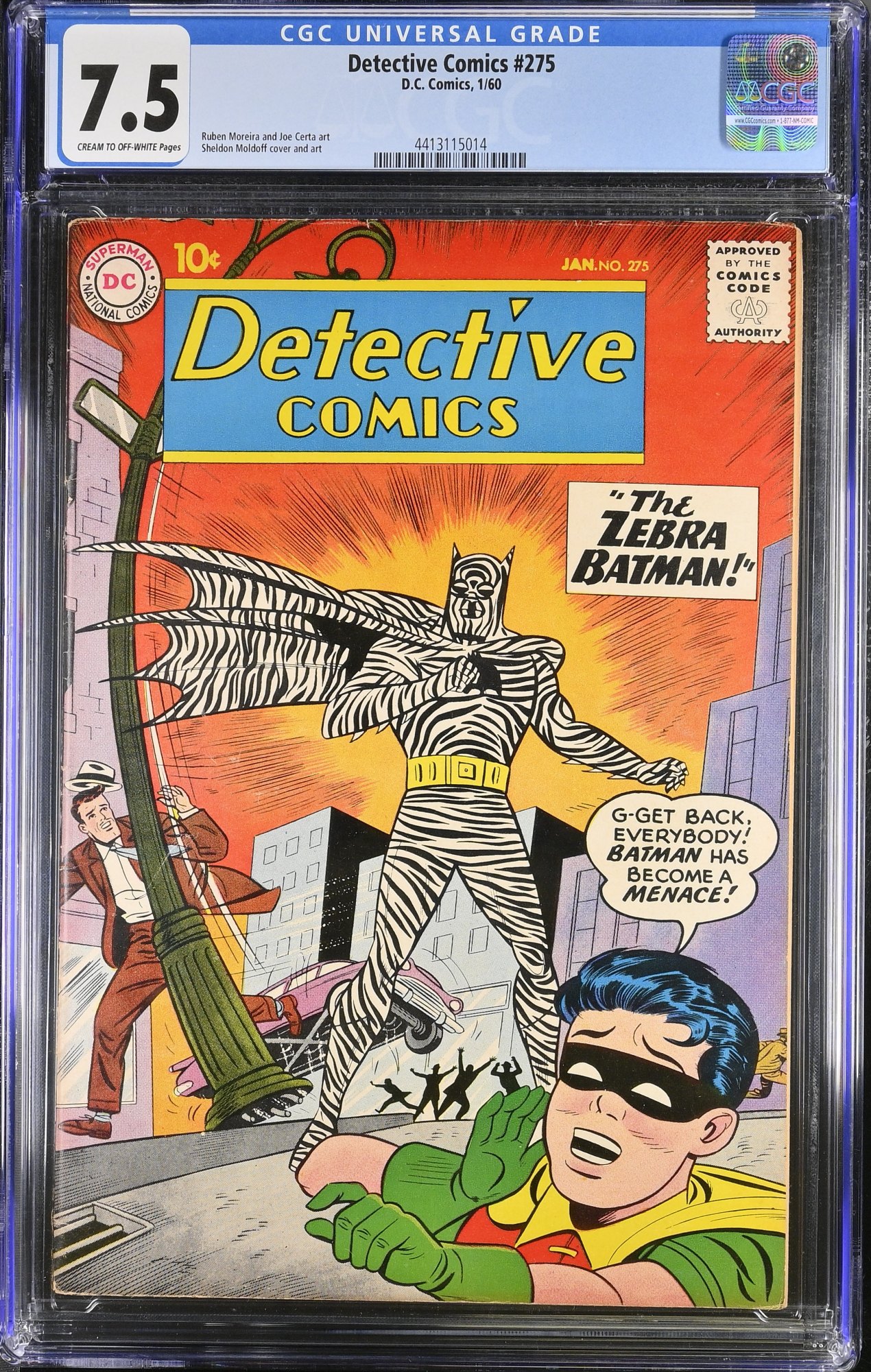 Image: Detective Comics #275 CGC VF- 7.5 1st Appearance Zebra Batman!
