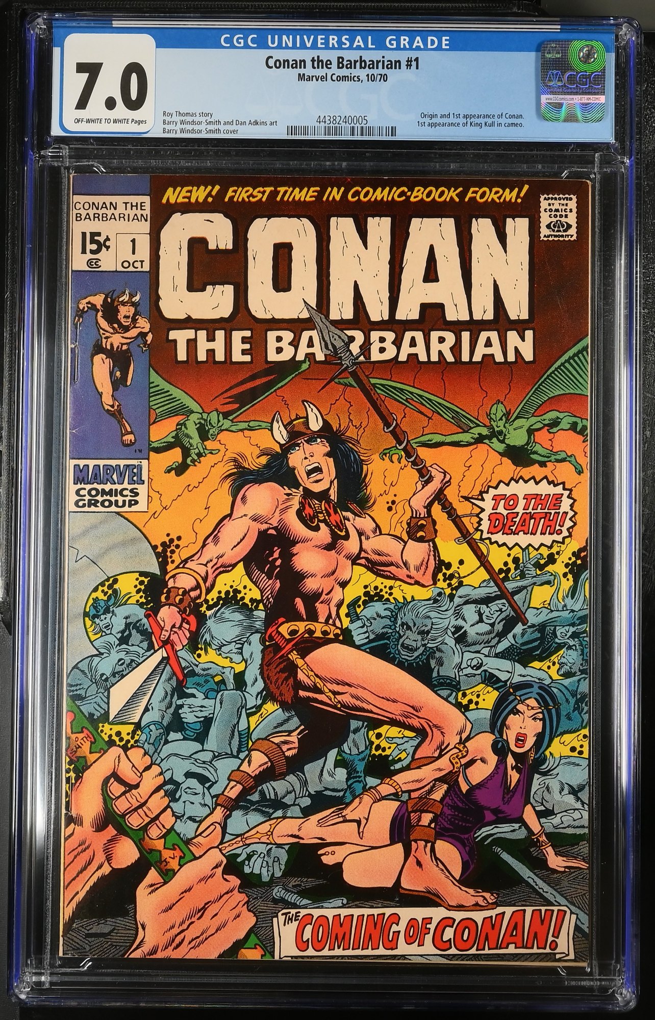 Image: Conan The Barbarian (1970) #1 CGC FN/VF 7.0 1st Conan and King Kull!