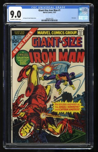 Giant-Size Iron Man #1 CGC VF/NM 9.0 Off White to White Avengers!