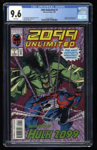 2099 Unlimited #1 CGC NM+ 9.6 White Pages 1st Hulk 2099!