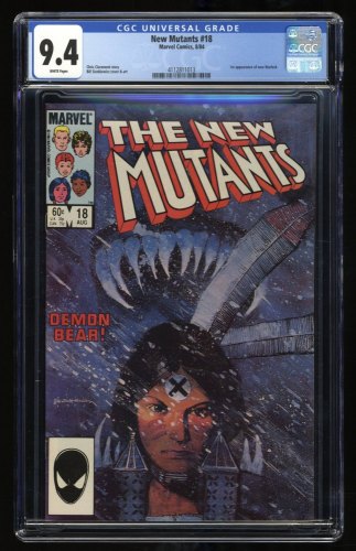 New Mutants #18 CGC NM 9.4 White Pages 1st Warlock!