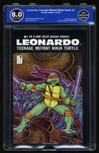 Leonardo, Teenage Mutant Ninja Turtle #1 EGS VF 8.0 White Pages