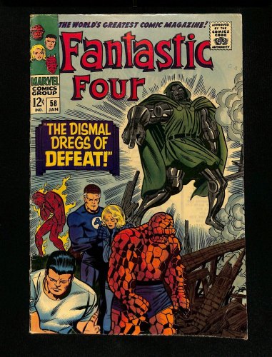 Fantastic Four #58 FN+ 6.5 Doctor Doom! Jack Kirby Cover!