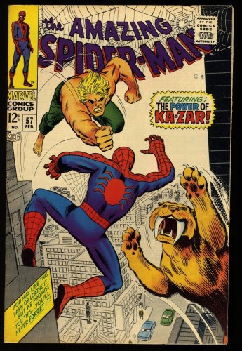 Amazing Spider-Man #57 VF+ 8.5 Ka-Zar Appearance! Romita Cover!