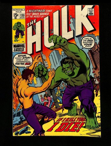 Incredible Hulk #130 VF- 7.5 Roy Thomas! Herb Trimpe! 1970
