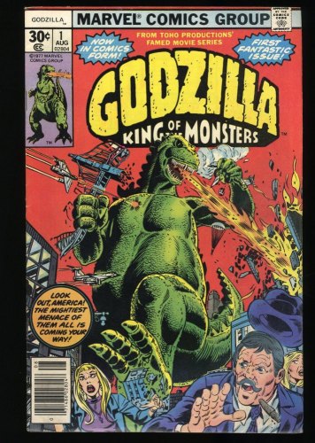 Godzilla #1 FN- 5.5 Nick Fury Jimmy Woo! Herb Trimpe Cover and Art!