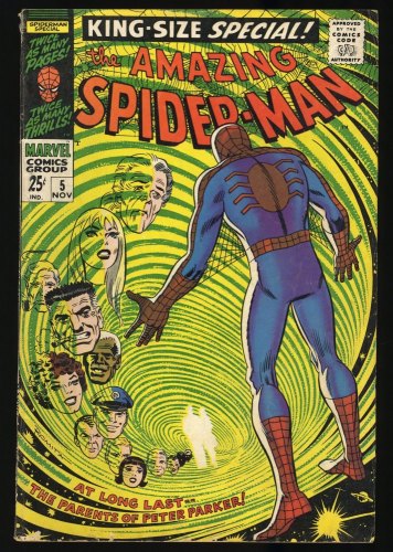 Amazing Spider-Man Annual #5 VG/FN 5.0 1st Appearance Peter's Parents!