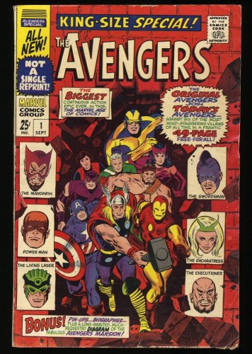 Avengers Annual (1967) #1 FN- 5.5 Thor Iron Man Captain America New Line-Up!