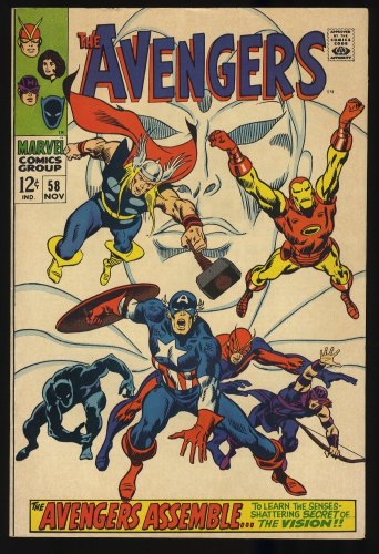 Avengers #58 VF 8.0 2nd Appearance Vision! Ultron/Vision Origin!