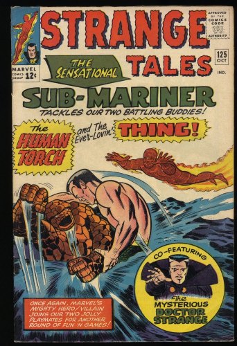 Strange Tales #125 FN/VF 7.0 Jack Kirby! Sub-Mariner Thing Human Torch!