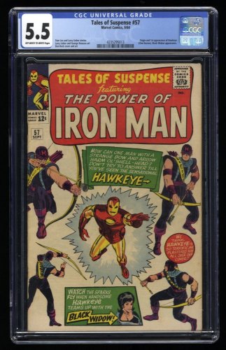 Tales Of Suspense #57 CGC FN- 5.5 1st Appearance of Hawkeye!!!