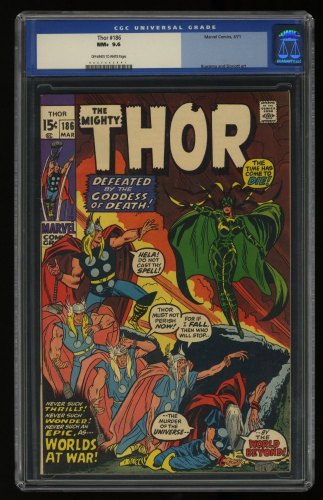 Thor #186 CGC NM+ 9.6 Hela! Odin! Stan Lee Script! Buscema/Sinnott Cover