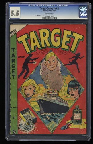 Target Comics #8 CGC FN- 5.5 Off White L.B. Cole Cover!