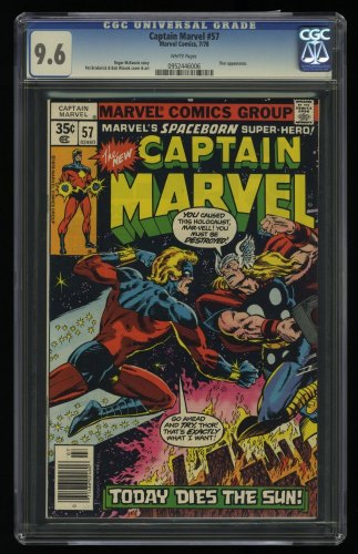 Captain Marvel (1968) #57 CGC NM+ 9.6 White Pages