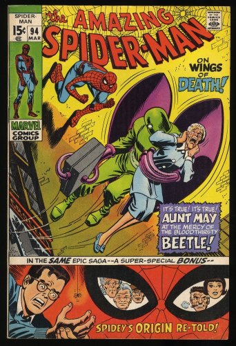 Amazing Spider-Man #94 VF- 7.5 Beetle Appearance On Wings of Death!