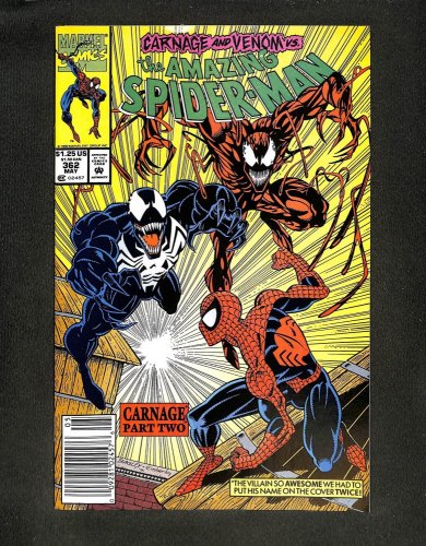 Amazing Spider-Man #362 Newsstand Variant 2nd Carnage! Venom! Human Torch!