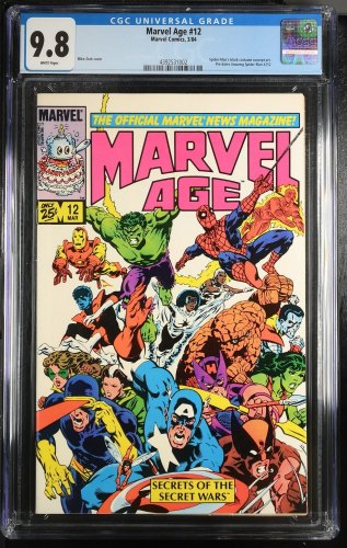 Marvel Age #12 CGC NM/M 9.8 White Pages 1st Black Costume Spider-Man!