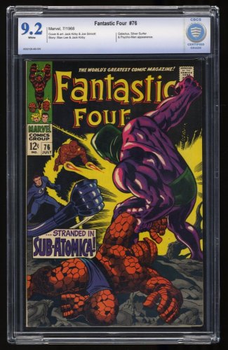 Fantastic Four #76 CBCS NM- 9.2 Silver Surfer! Galactus! Kirby/Sinnott Cover!