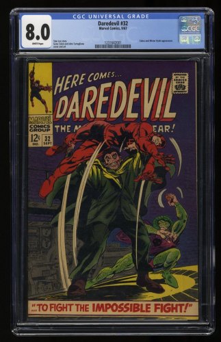 Daredevil #32 CGC VF 8.0 White Pages Cobra! Mr Hyde!