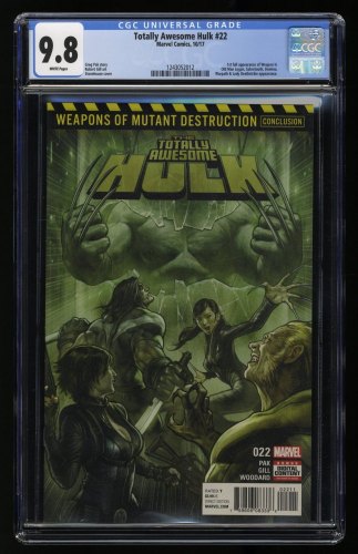 Totally Awesome Hulk #22 CGC NM/M 9.8 White Pages 1st Weapon H!