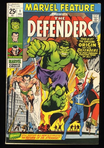 Marvel Feature #1 VF- 7.5 1st Appearance and Origin Defenders!