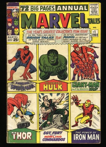 Marvel Tales (1964) #1 VG+ 4.5 Annual Spider-Man Iron Man Thor!