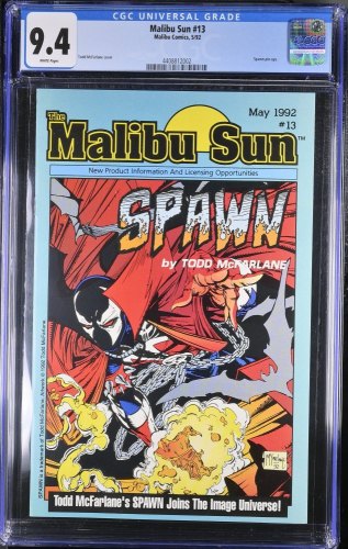 Malibu Sun #13 CGC NM 9.4 White Pages 1st Spawn!