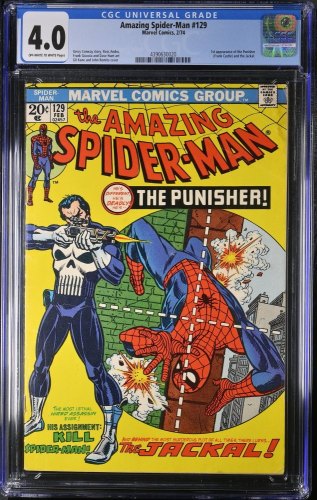 Amazing Spider-Man #129 CGC VG 4.0 1st Appearance of Punisher!