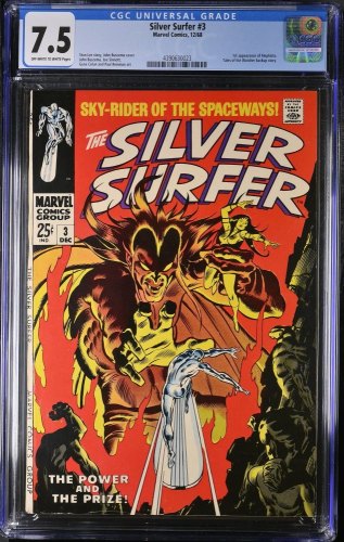 Silver Surfer #3 CGC VF- 7.5 1st Appearance Mephisto! John Buscema!