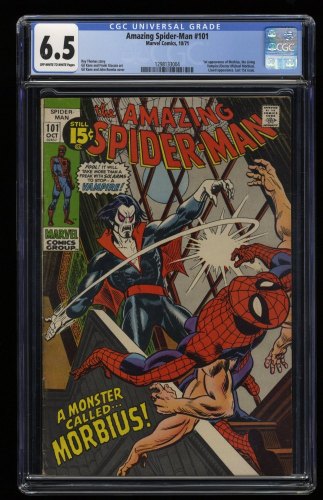 Amazing Spider-Man #101 CGC FN+ 6.5 1st Full Appearance of Morbius!