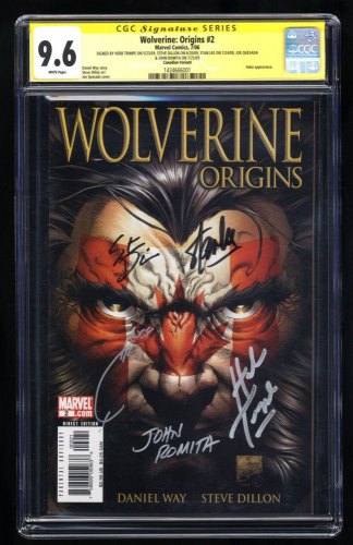 Wolverine: Origins #2 CGC NM+ 9.6 SS 5X Signed Lee Trimpe Romita! Canadian Flag