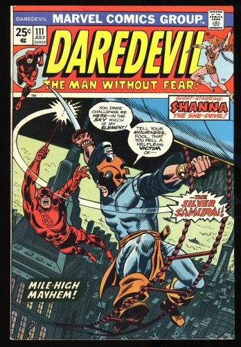 Daredevil #111 VF- 7.5 1st Appearance Silver Samurai! Black Widow!