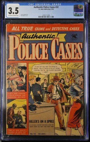 Authentic Police Cases #32 CGC VG- 3.5 Pre-Code Crime! Matt Baker Cover