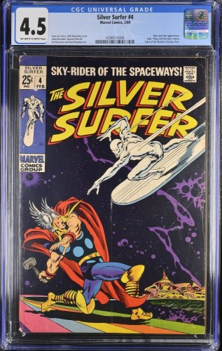 Silver Surfer #4 CGC VG+ 4.5 Off White to White vs Thor! Loki Appearance! 